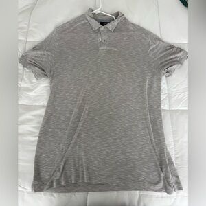 Nordstrom Gray Polo Shirt Classic Knit Design